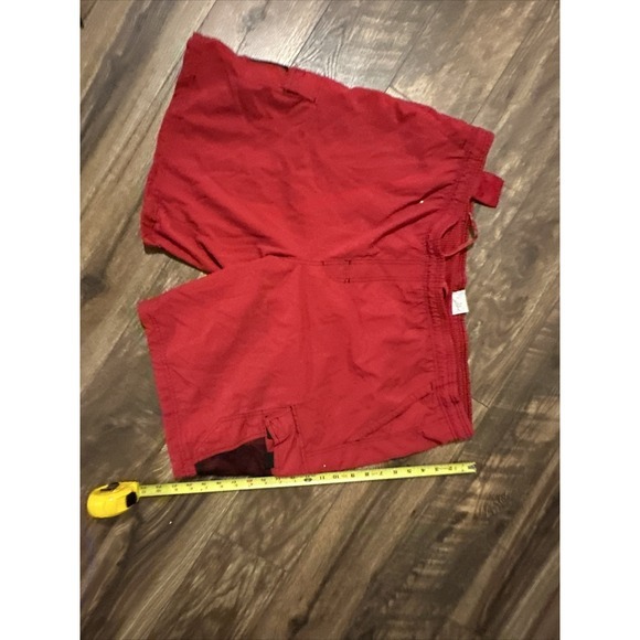 speedo swim trunks men XL. with pockets. mesh liner. red swim shorts. drawstring - Picture 1 of 11